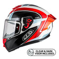 KASK MOTOCYKLOWY NZI TRENDY STREAM RAPID WHITE RED BLUE RED S XS