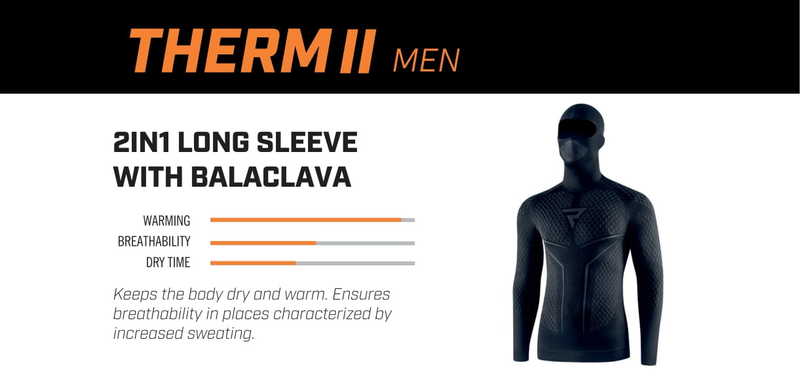 KOSZULKA TERMOAKTYWNA Z KOMINIARKĄ REBELHORN THERM 2 2W1 BLACK GREY