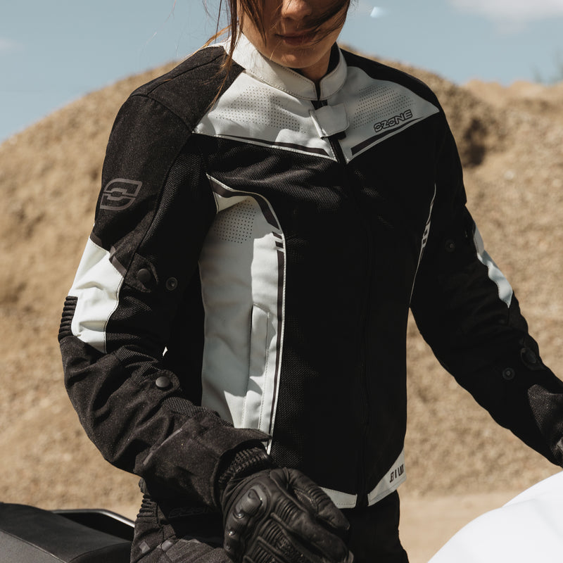 KURTKA MOTOCYKLOWA TEKSTYLNA DAMSKA OZONE JET 2 BLACK WXS