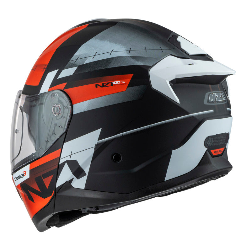 KASK MOTOCYKLOWY NZI COMBI 3 DUO METRIC BLACK RED MATT XS