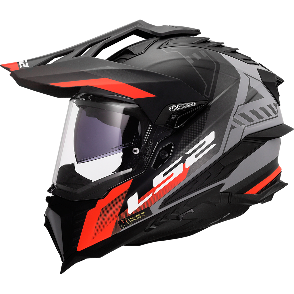 KASK LS2 MX701 EXPLORER HEXA BLACK RED GREY
