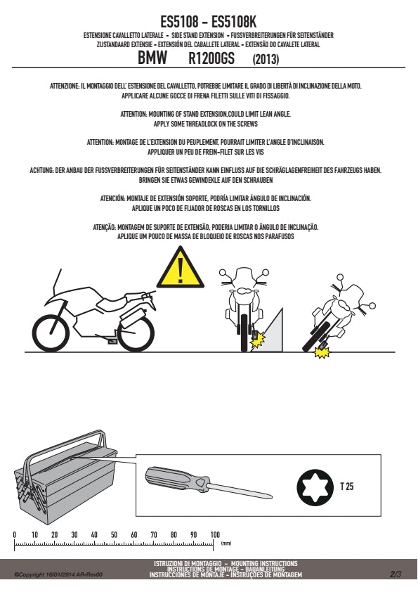 KAPPA POSZERZENIE STOPKI BOCZNEJ BMW R 1200GS (13-18) R 1250 GS (19-23) – zdjęcie 3