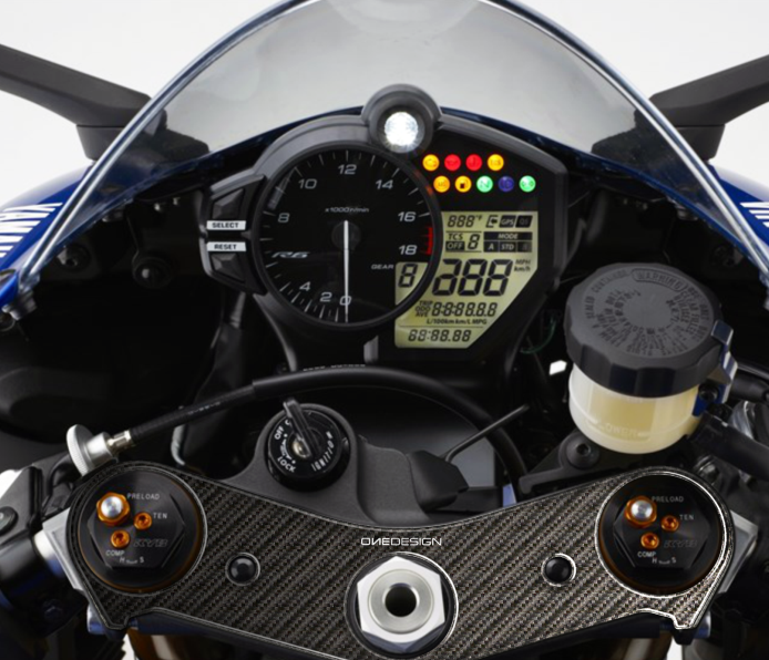 ONEDESIGN Naklejka na półkę kierownicy YAMAHA R6 2017-2020