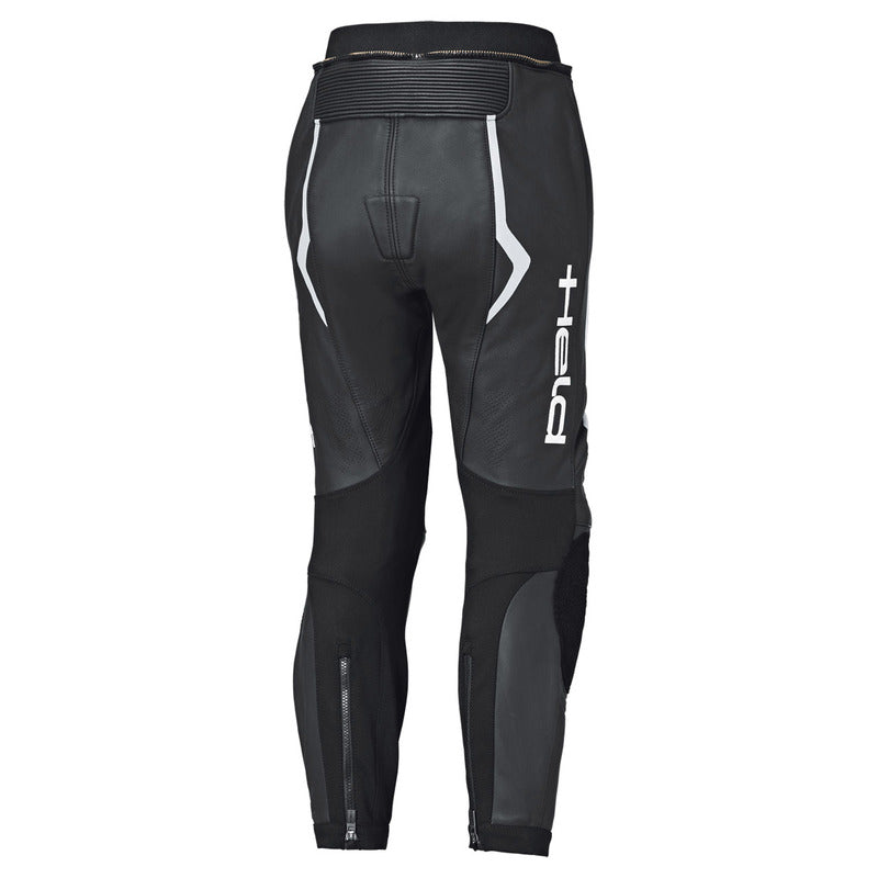 SPODNIE MOTOCYKLOWE SKÓRZANE DAMSKIE HELD STREET ROCKET 4 BLACK WHITE SLIM L-W80