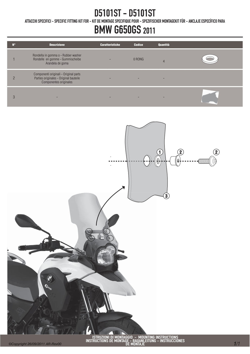 KAPPA SZYBA BMW G 650GS (11-17) 41 X 39 CM PRZEZROCZYSTA – zdjęcie 4