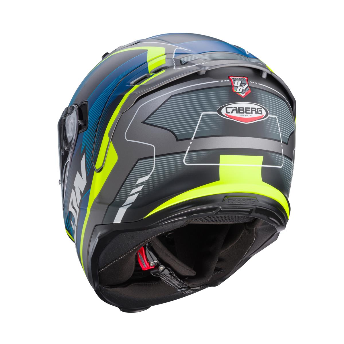 CABERG PROMOCJA KASK INTEGRALNY AVALON X OPTIC KOLOR SZARY MAT/NIEBIESKI/ŻÓŁTY FLUO – zdjęcie 4