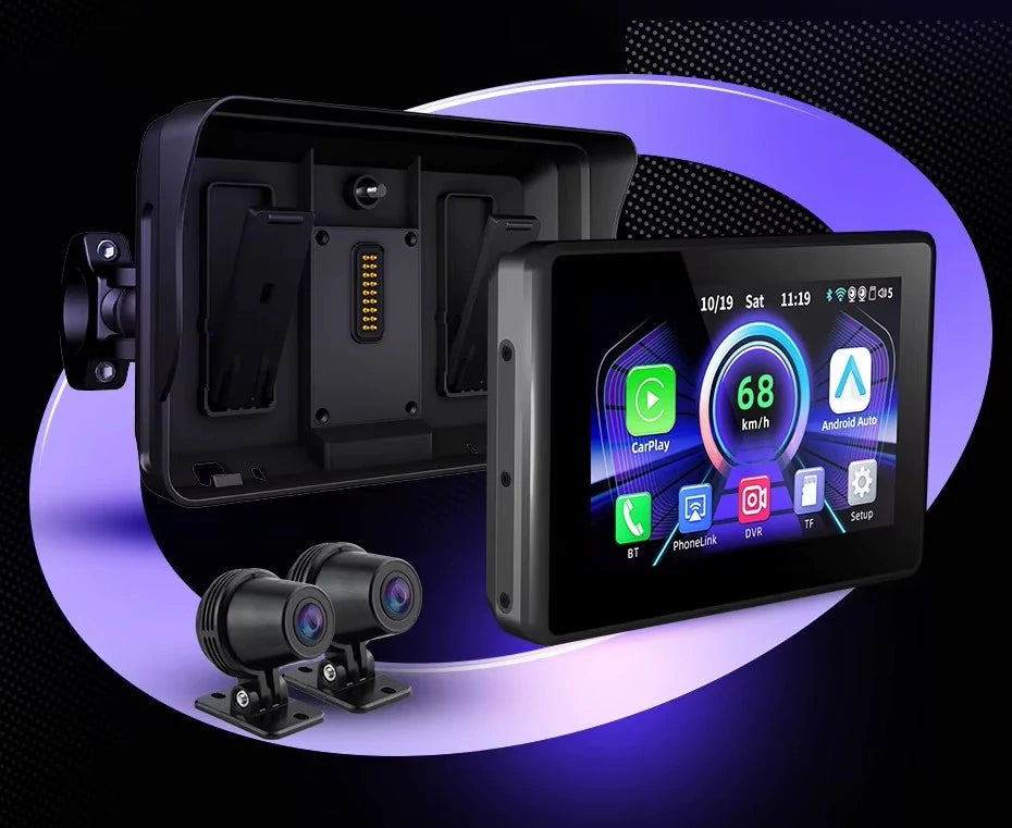 Ekran nawigacyjny z kamerami i GPS NAVTICA APEX CAM 5' do motocykla Android Auto / Apple CarPlay
