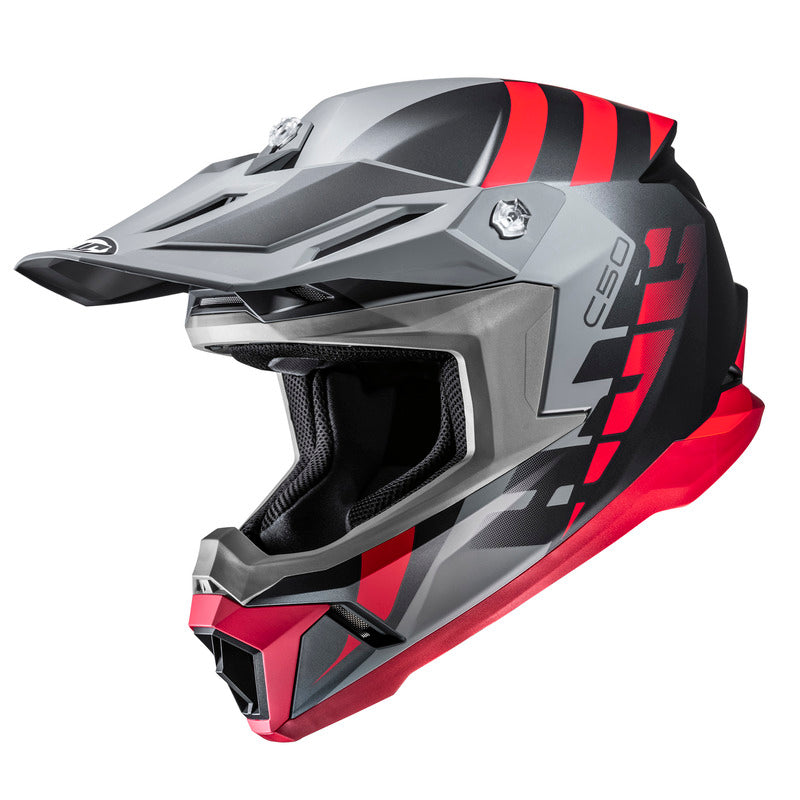 KASK MOTOCYKLOWY HJC C50 MIRAGE GREY RED