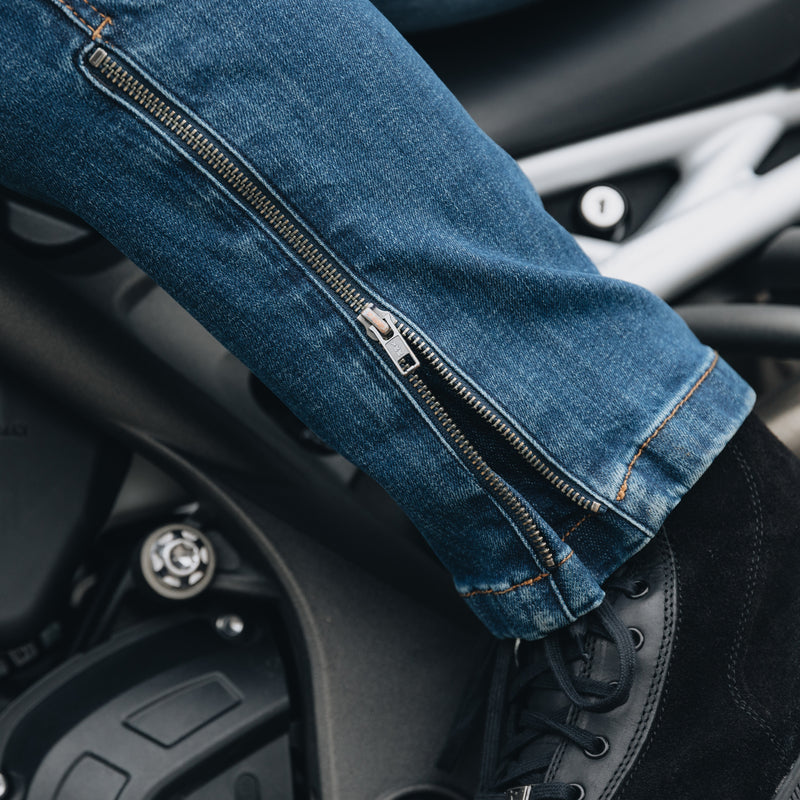 JEANSY MOTOCYKLOWE REBELHORN HAWK 3 REGULAR FIT WASHED BLUE