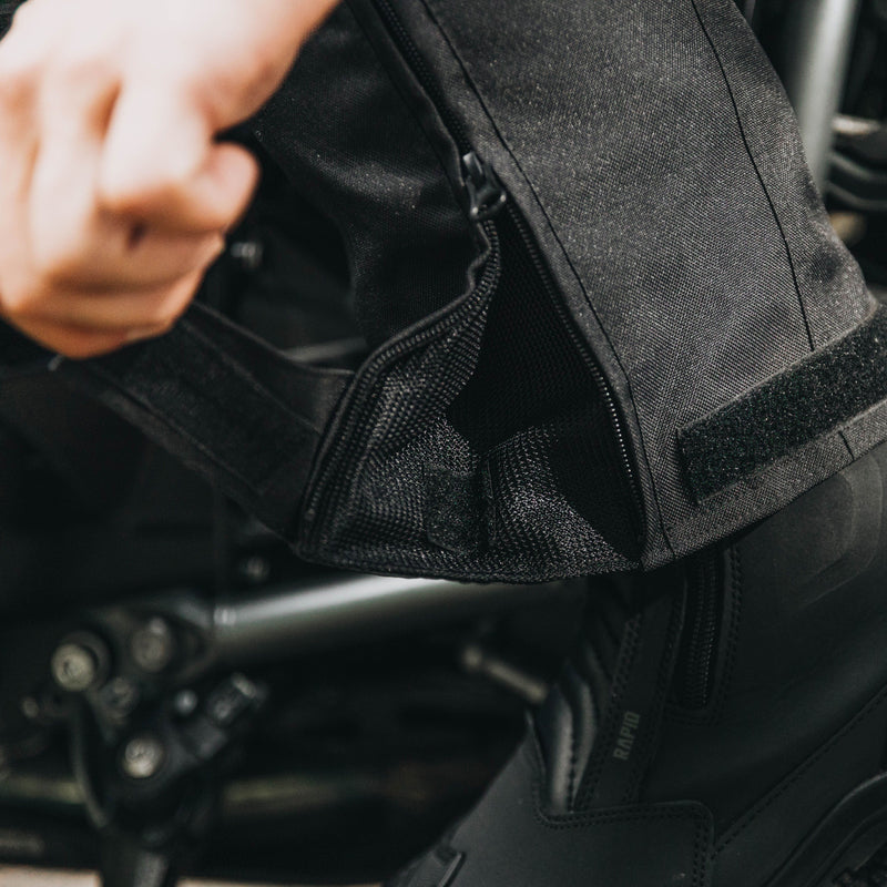 SPODNIE MOTOCYKLOWE TEKSTYLNE OZONE VULCAN BLACK (DŁUGA NOGAWKA)