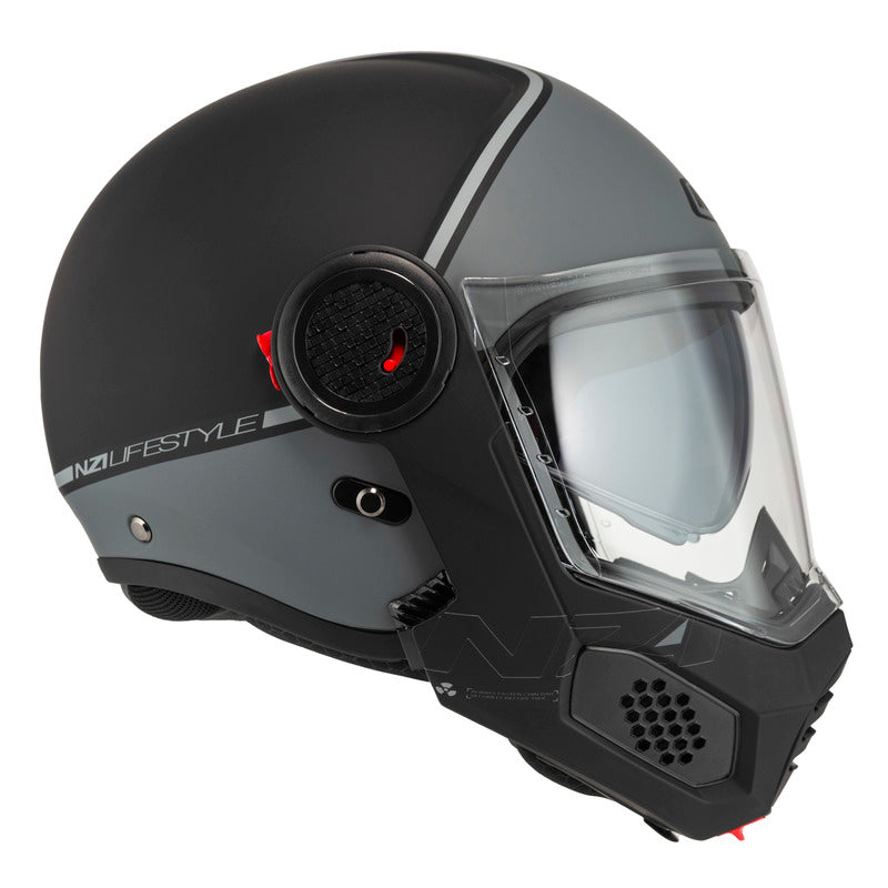 KASK MOTOCYKLOWY NZI MINIMOD DUO SMART BLACK ANTRACITE MATT XS
