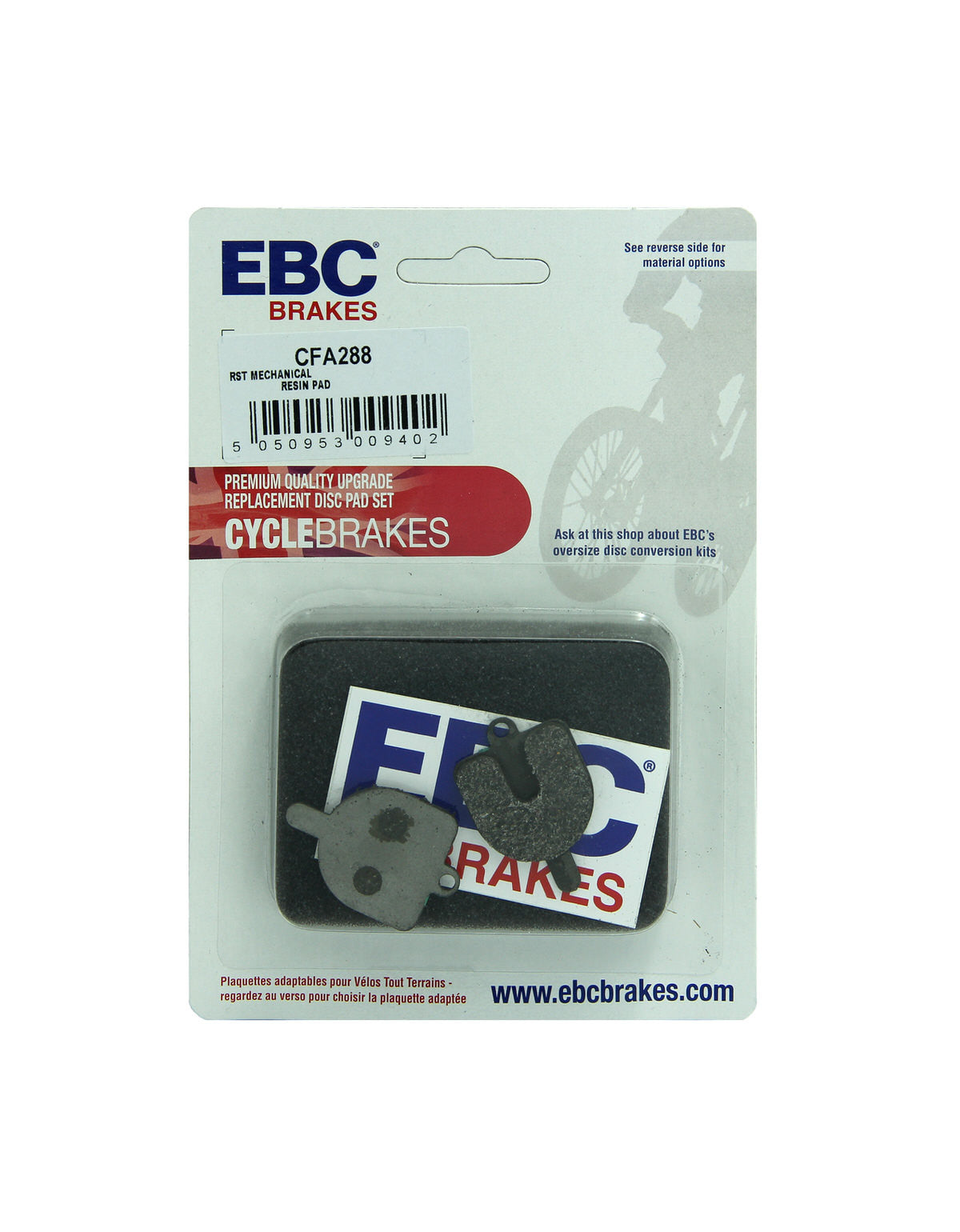 CFA288 - Klocki hamulcowe rowerowe (organiczne) EBC Brakes – zdjęcie 2