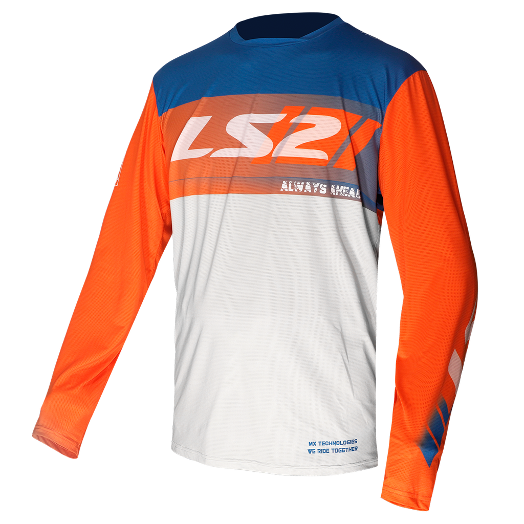 BLUZA LS2 GRAVEL ORANGE BLUE GREY