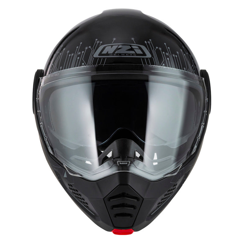 KASK MOTOCYKLOWY NZI MINIMOD DUO META BLACK SILVER XS