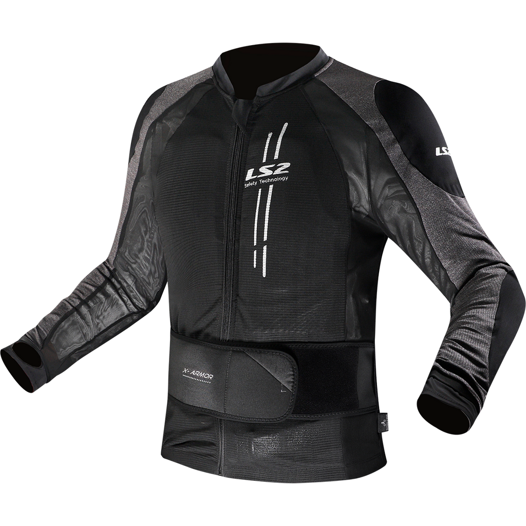 BLUZA LS2 X-ARMOR MAN BLACK SILVER