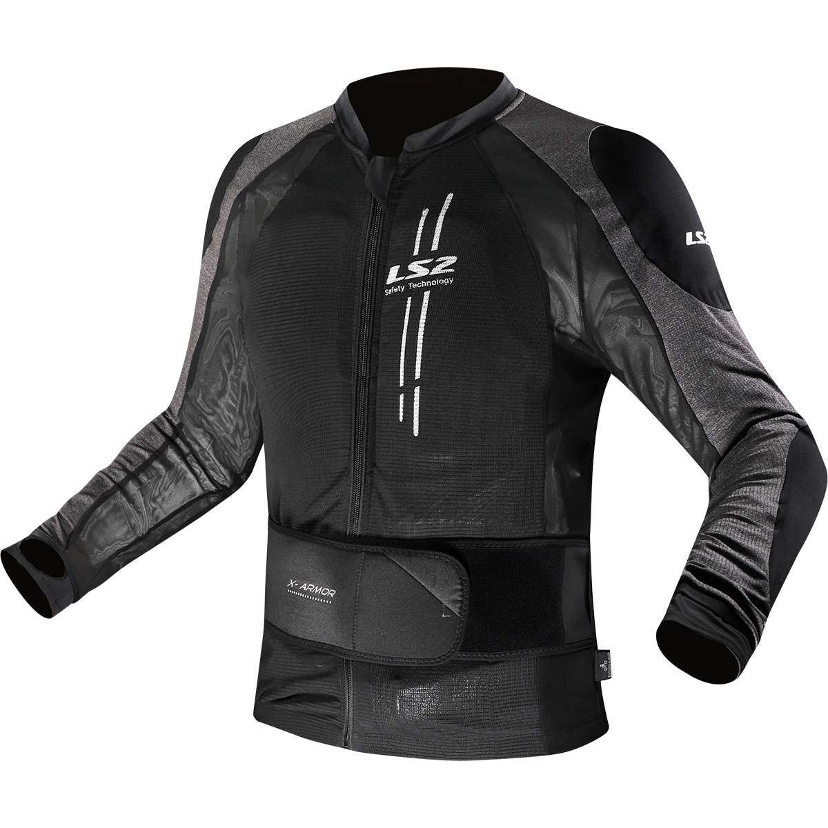 BLUZA LS2 X-ARMOR MAN BLACK SILVER