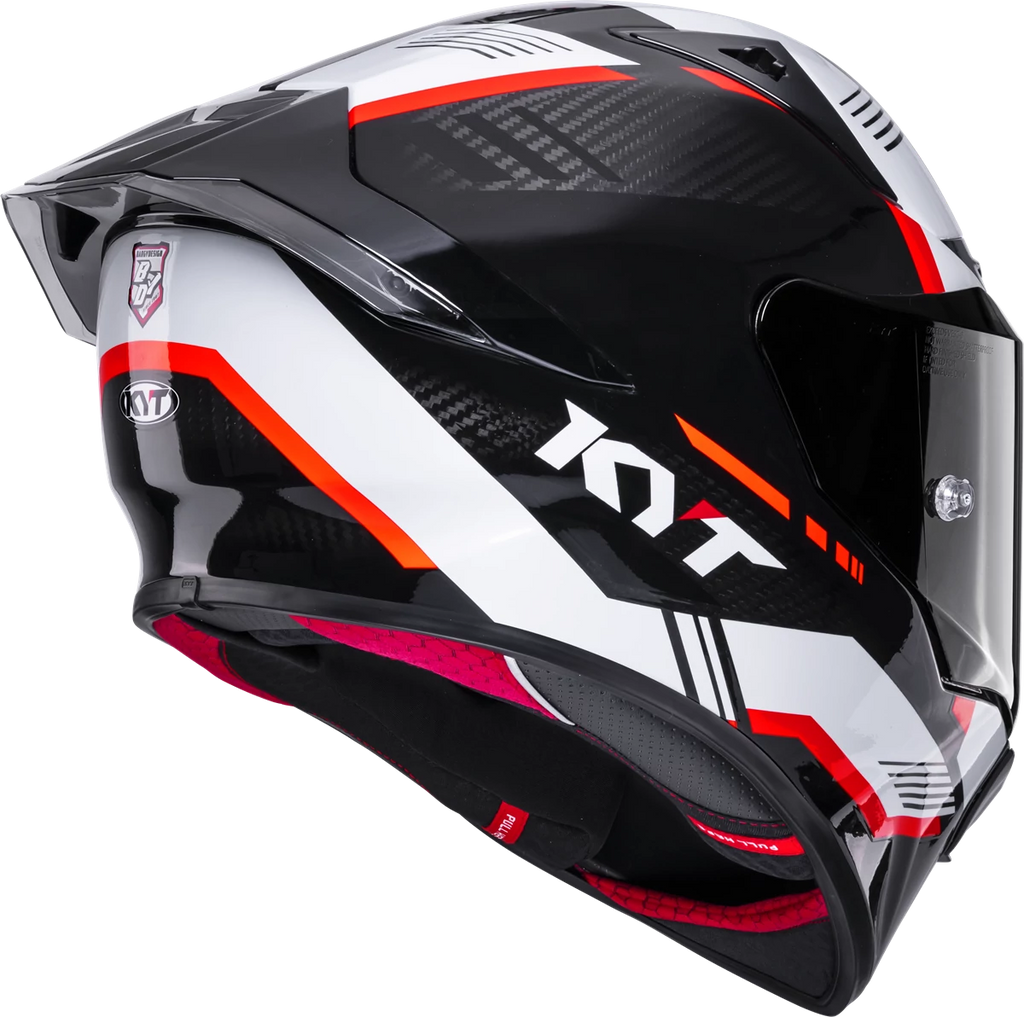 Kask motocyklowy KYT R1R CARBON ZONE CZERWONY E06