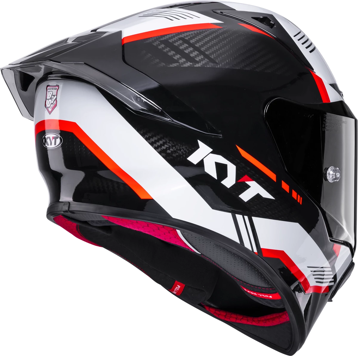 Kask motocyklowy KYT R1R CARBON ZONE CZERWONY E06