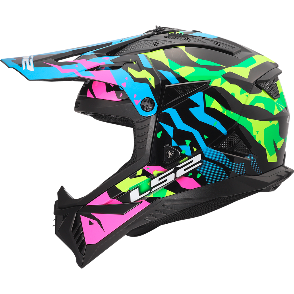 KASK LS2 MX708 FAST II GROTESK BLUE PINK GREEN