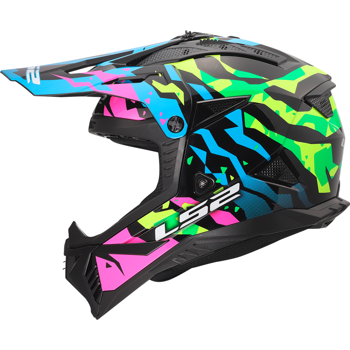 KASK LS2 MX708 FAST II GROTESK BLUE PINK GREEN