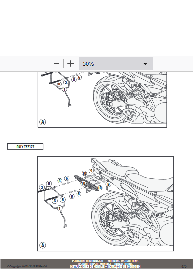 KAPPA STELAŻ POD TORBY (SAKWY) BOCZNE YAMAHA MT-09 850 TRACER '15-'17 - RÓWNIEŻ POD KUFRY RA314 EASY LOCK – zdjęcie 3