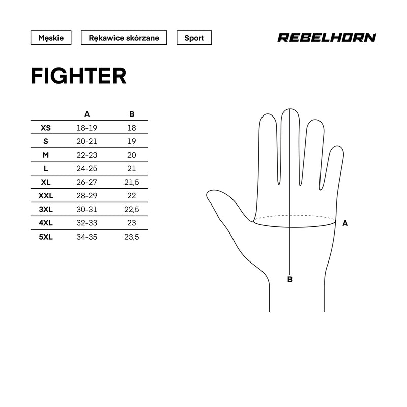 RĘKAWICE MOTOCYKLOWE REBELHORN FIGHTER BLACK FLUO RED