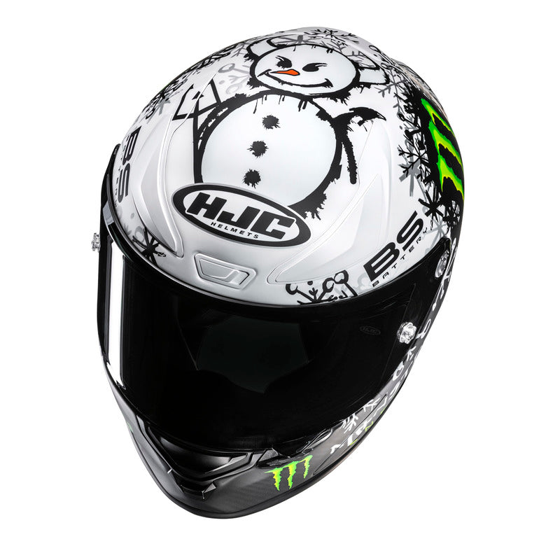 KASK MOTOCYKLOWY HJC RPHA1 V2 CARBON QUARTARARO SNOW DIABLO REPLICA BLACK WHITE