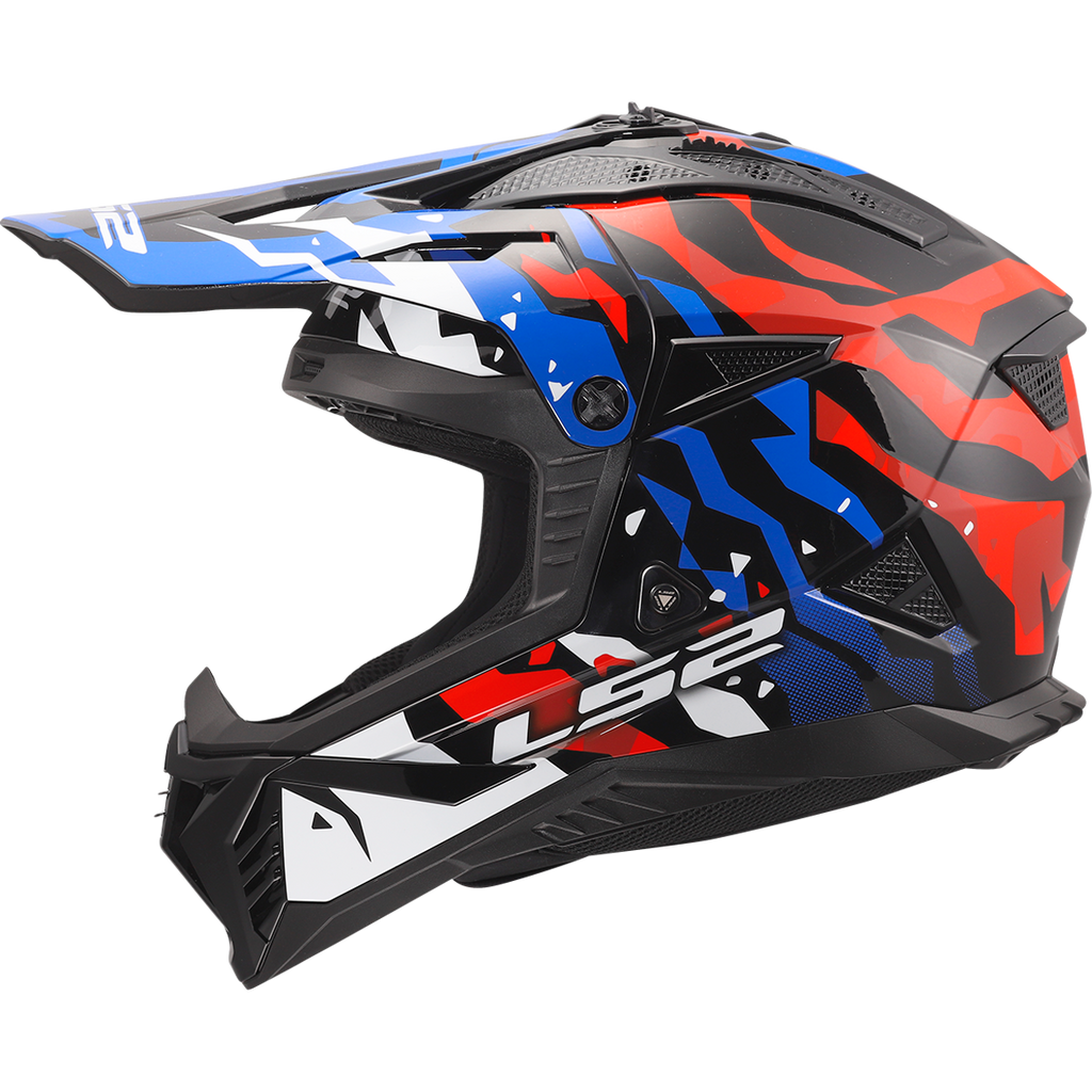 KASK LS2 MX708 FAST II GROTESK WHITE BLUE RED