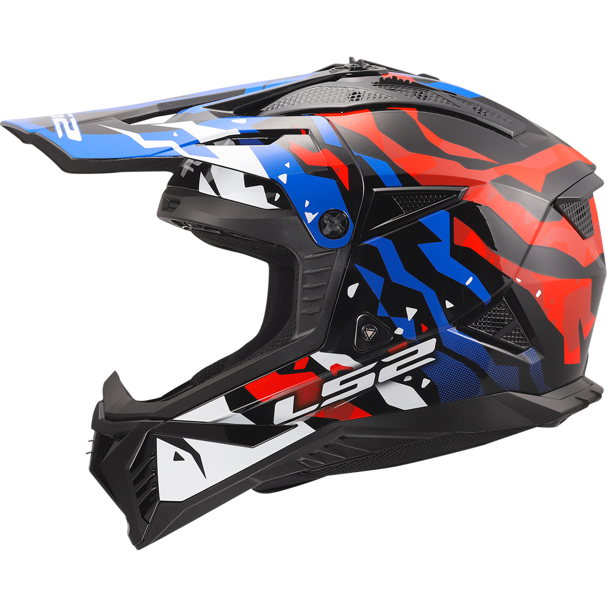 KASK LS2 MX708 FAST II GROTESK WHITE BLUE RED