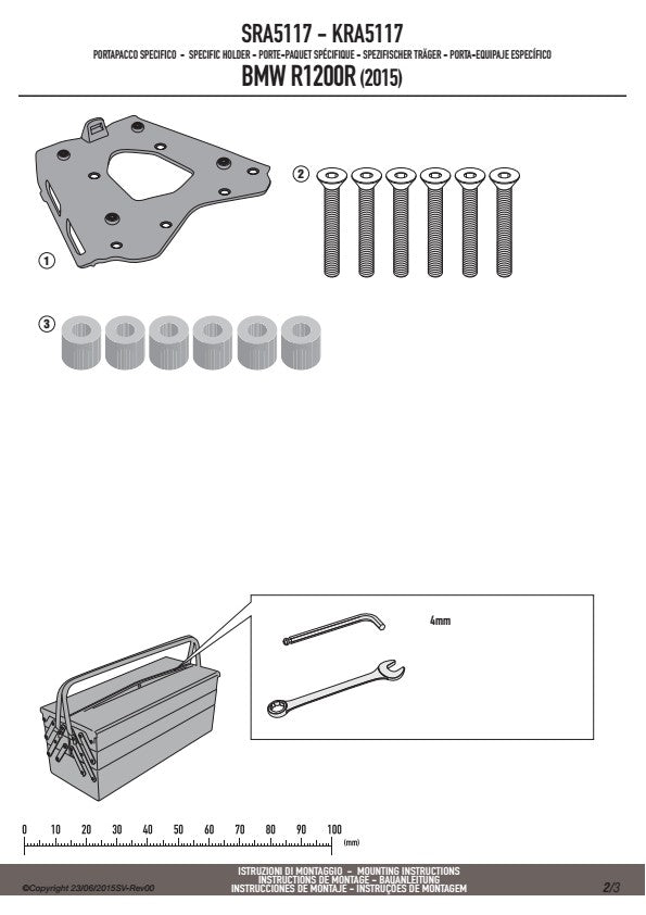 KAPPA STELAŻ KUFRA CENTRALNEGO BMW R 1200R/RS (15-18) R1250 R (19-25) ALUMINIOWY MONOKEY – zdjęcie 3