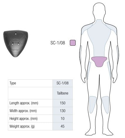 OSŁONA KOŚCI OGONOWEJ SAS-TEC BLACK (1 SZT.) – zdjęcie 2