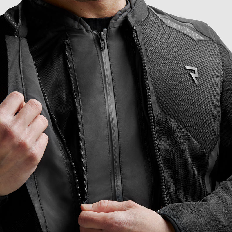 KURTKA MOTOCYKLOWA TEKSTYLNA REBELHORN JAX BLACK – zdjęcie 6