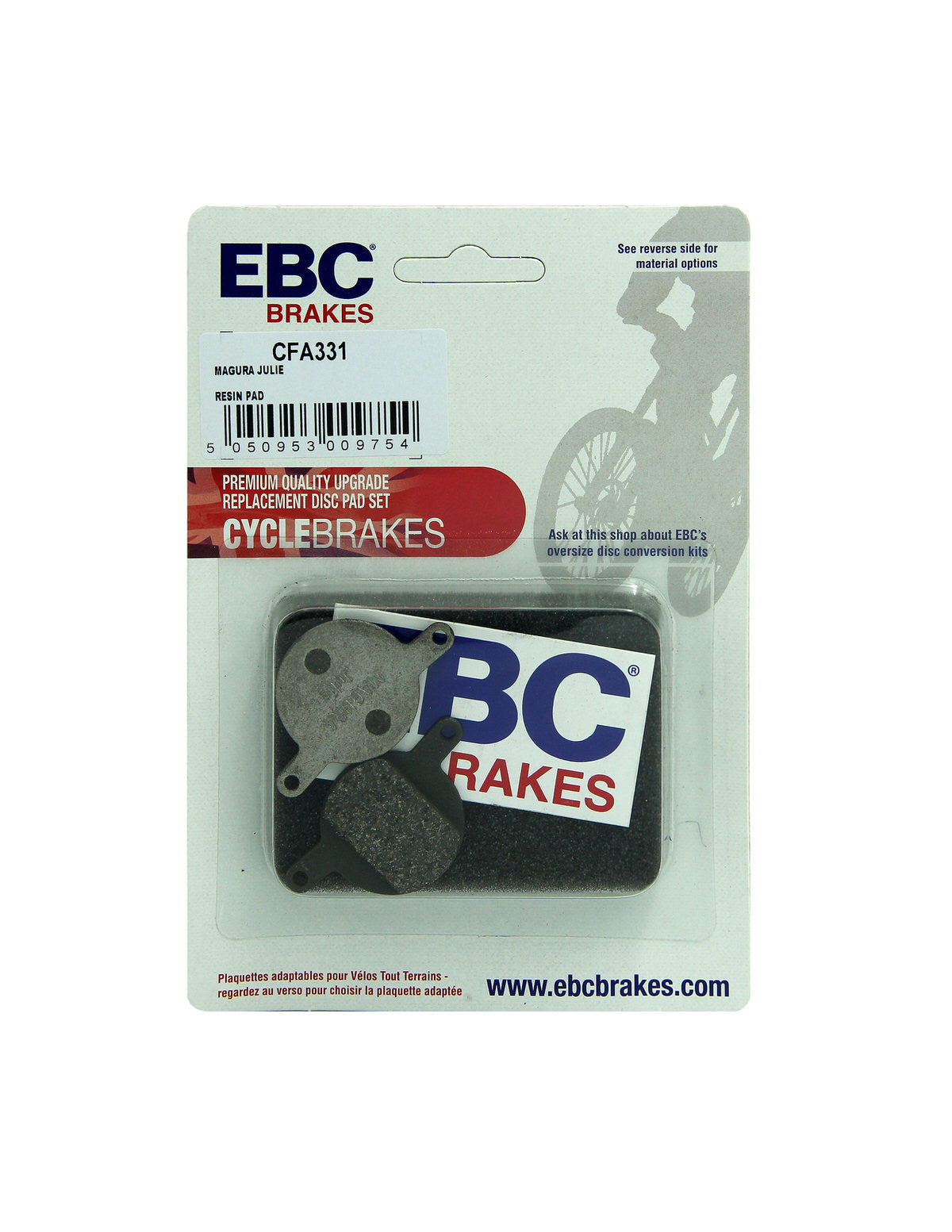 CFA331 - Klocki hamulcowe rowerowe (organiczne) EBC Brakes