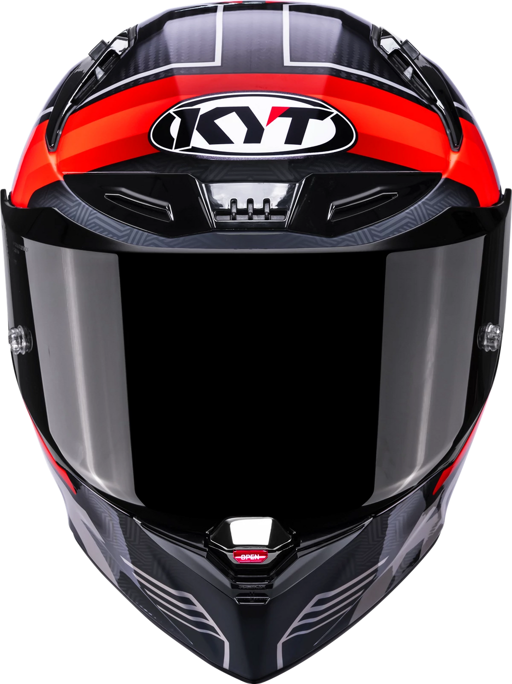 Kask motocyklowy KYT R1R CARBON ACCELERATOR CZERWONY E06