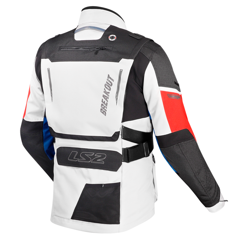 KURTKA LS2 BREAKOUT MAN GREY BLUE RED