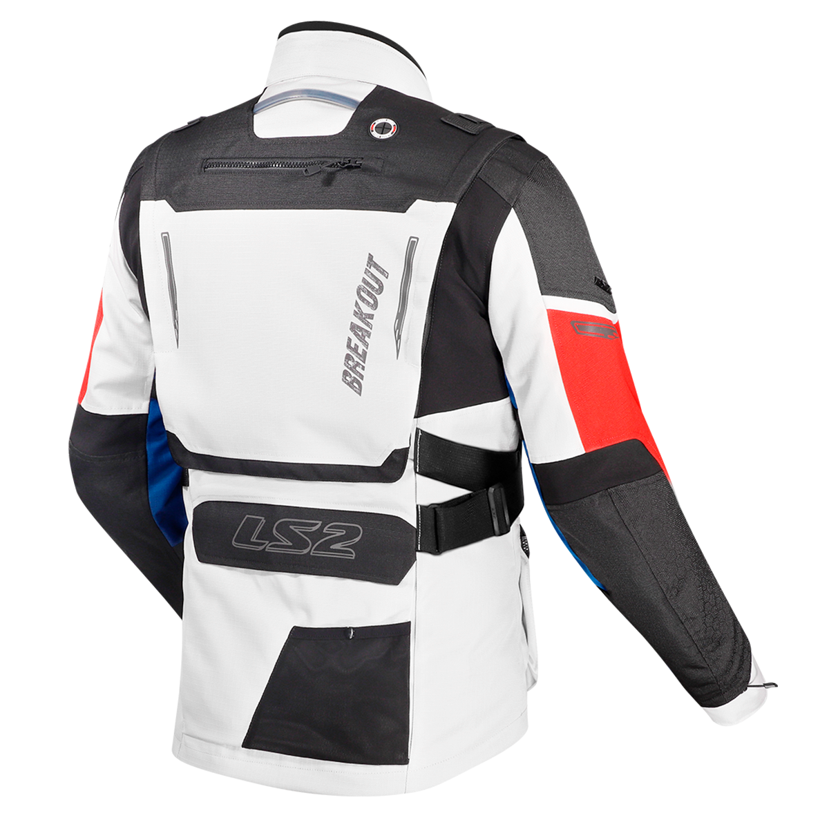 KURTKA LS2 BREAKOUT MAN GREY BLUE RED