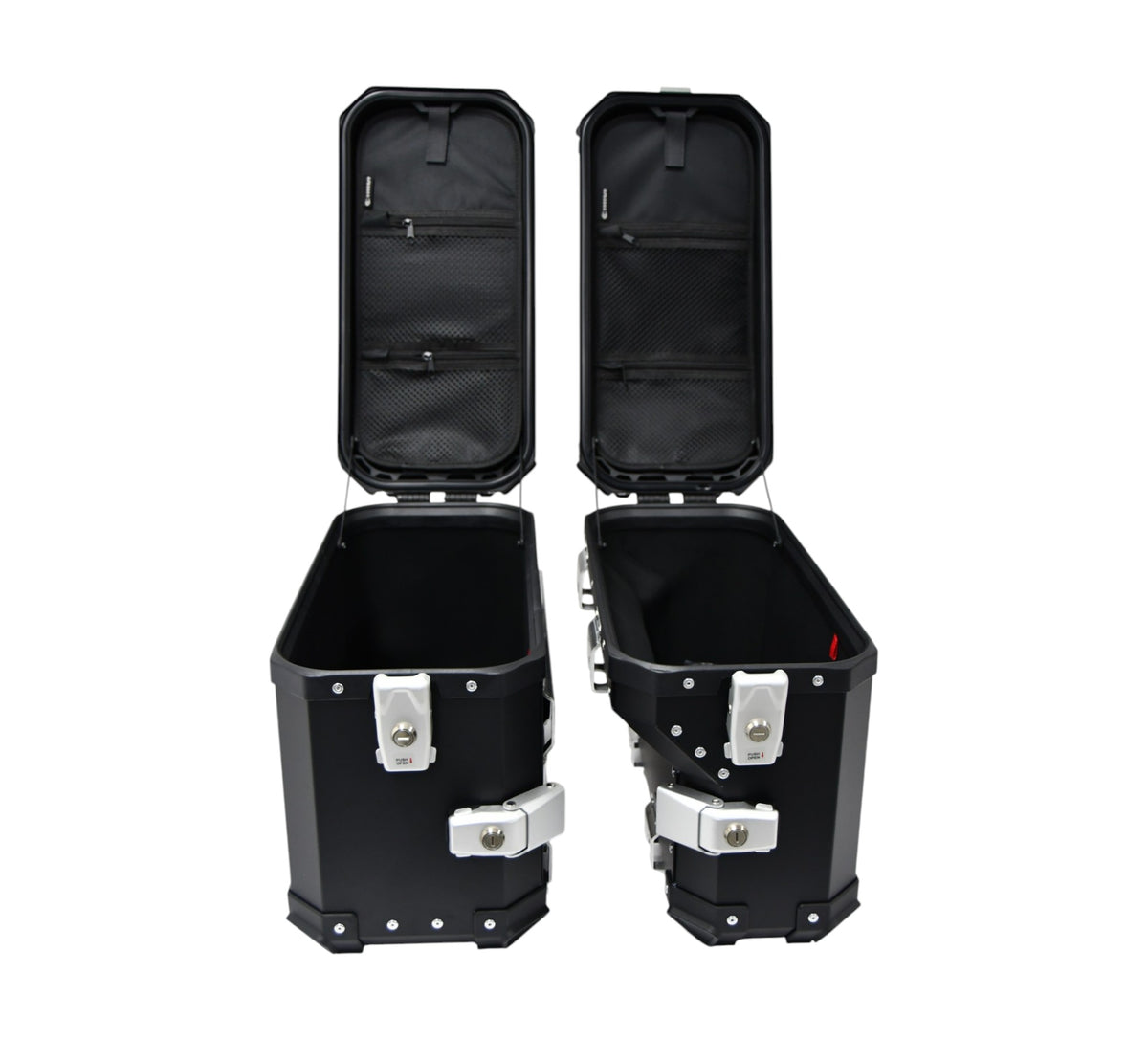 ZESTAW 3 KUFRÓW ALUMINIOWYCH (30L ASYMETRYCZNY + 36L + 45L) COOCASE CZARNY Z TORBĄ WEWNĘTRZNĄ – zdjęcie 4