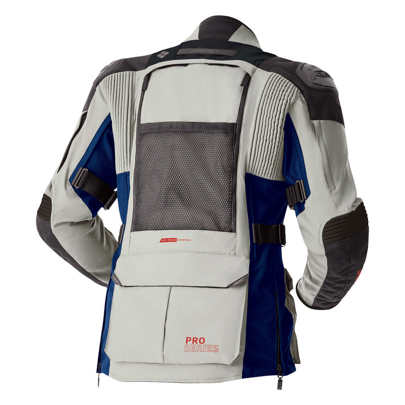 KURTKA MOTOCYKLOWA TEKSTYLNA RST PRO SERIES ADVENTURE D3O SILVER BLUE S – zdjęcie 2
