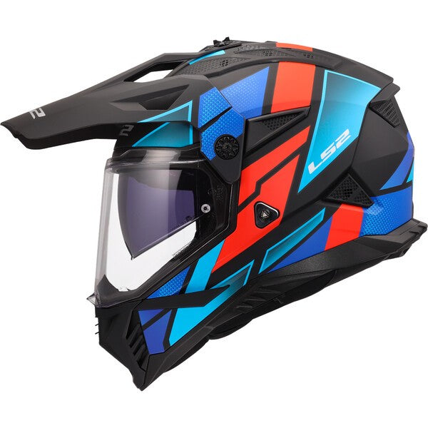 KASK LS2 MX702 PIONEER II BLOCK BLACK RED BLUE