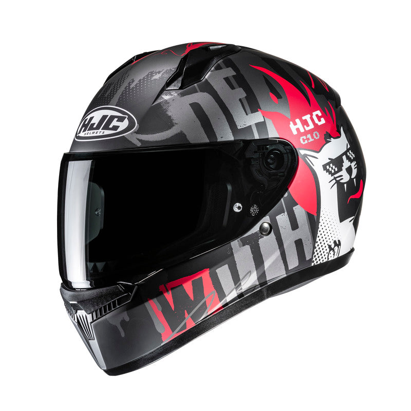 KASK MOTOCYKLOWY HJC C10 FOP GREY RED