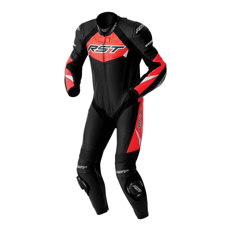 KOMBINEZON MOTOCYKLOWY JEDNOCZĘŚCIOWY RST TRACTECH EVO D3O BLACK FLUO RED S