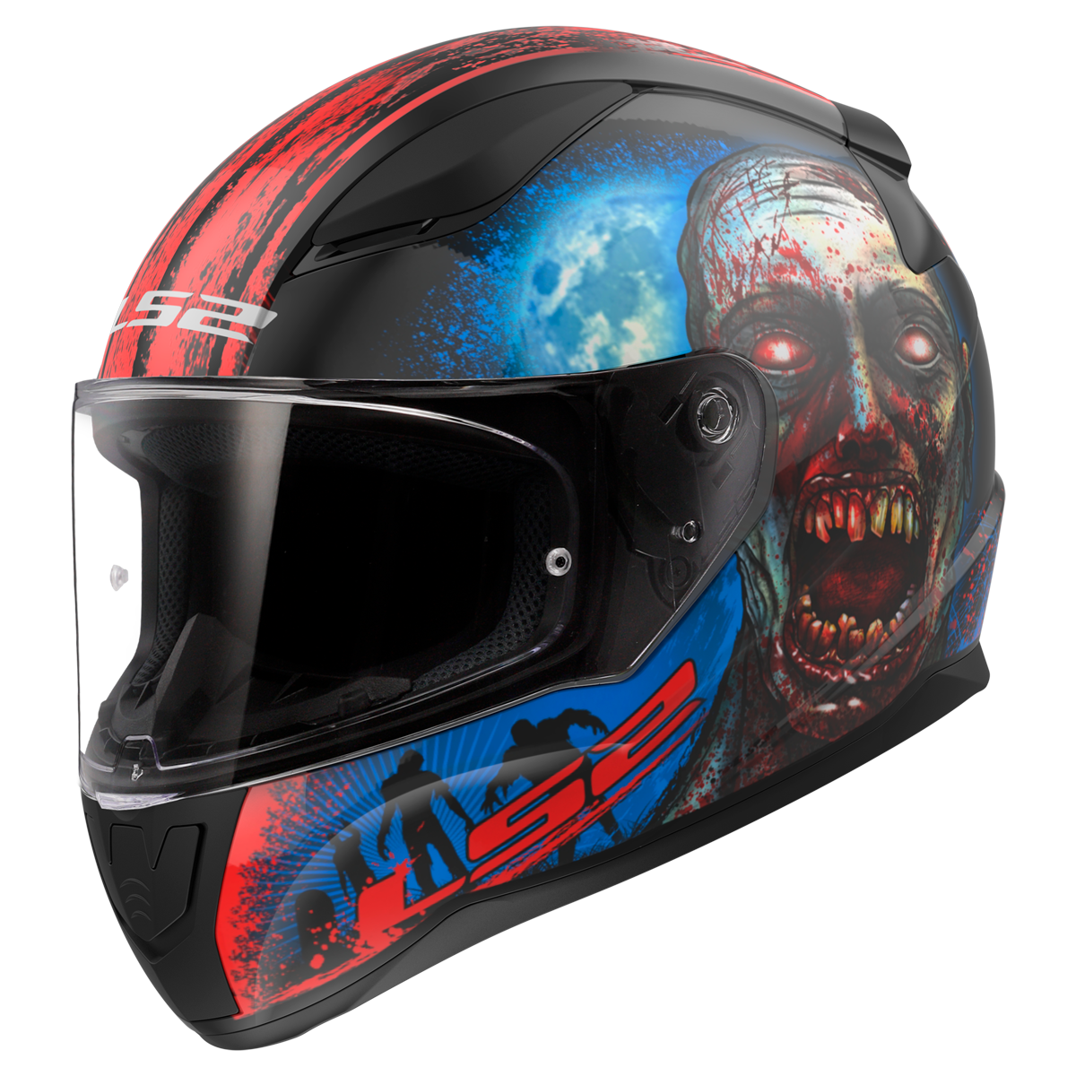 KASK LS2 FF353 RAPID II ZOMBIE BLACK RED-06