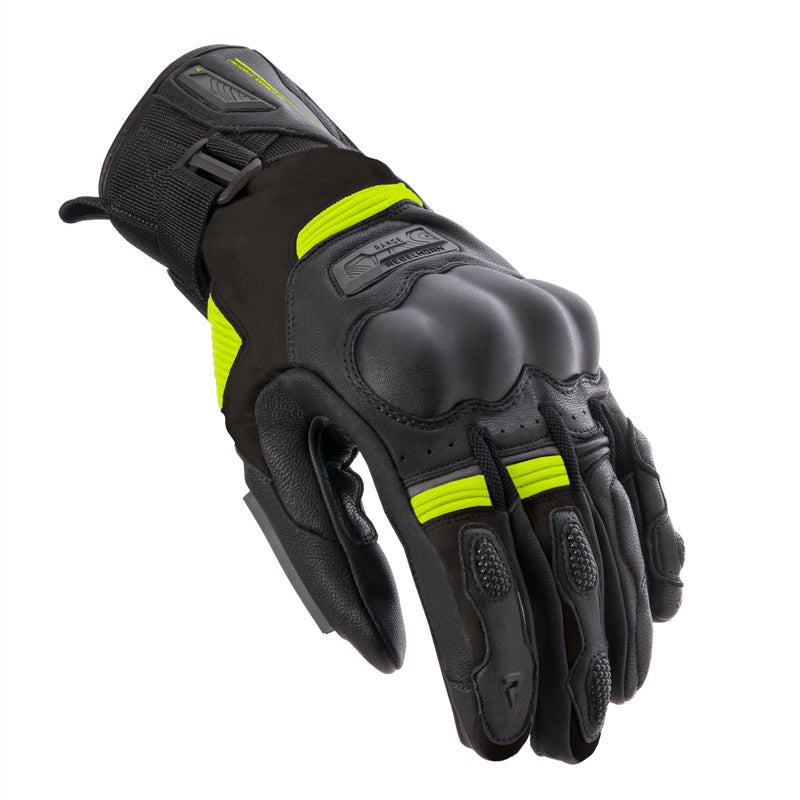RĘKAWICE MOTOCYKLOWE REBELHORN RANGE BLACK ANTHRACITE FLUO YELLOW