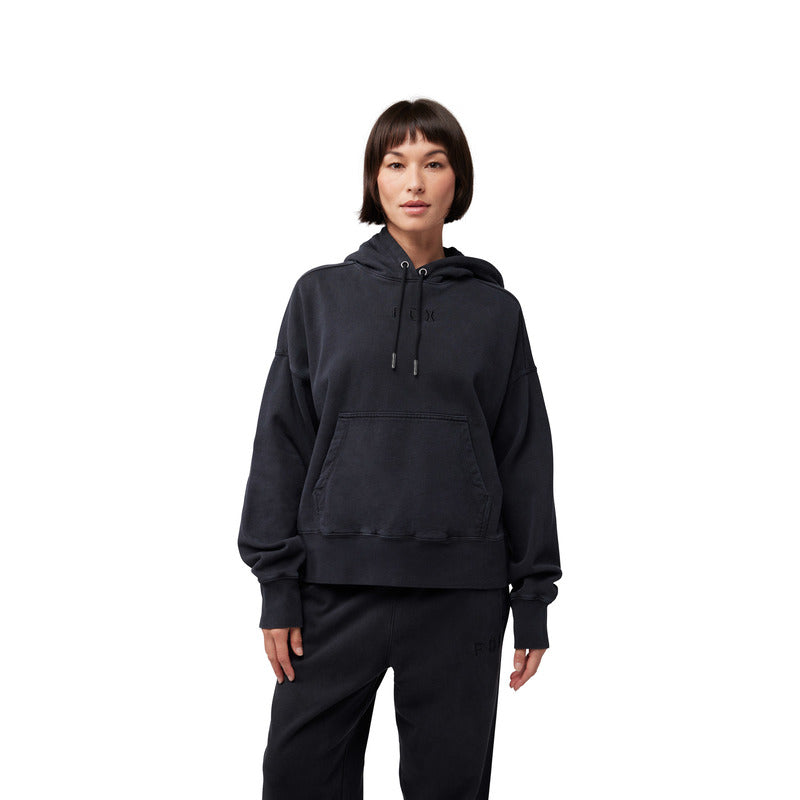 BLUZA Z KAPTUREM DAMSKA FOX WORDMARK OVERSIZED BLACK