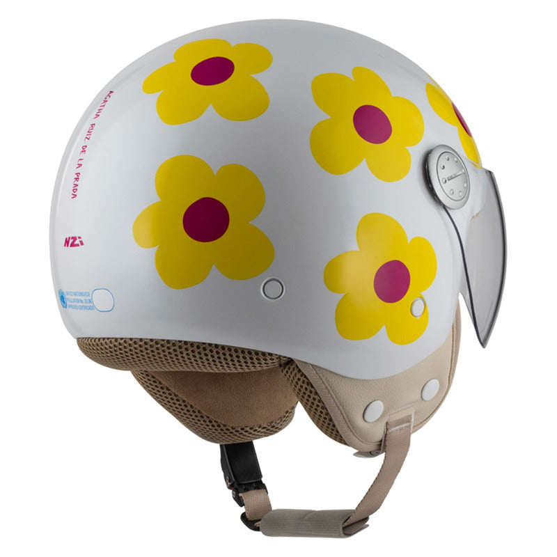 KASK MOTOCYKLOWY NZI PASARELA MARGARITAS NARANJA Y ROSA XS