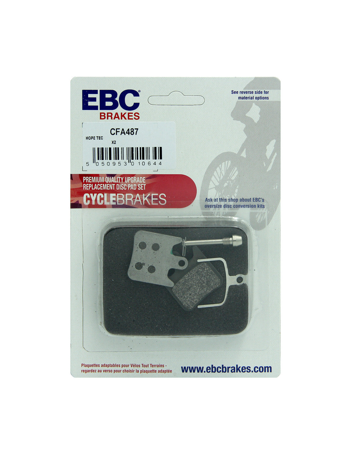 CFA487 - Klocki hamulcowe rowerowe (organiczne) EBC Brakes – zdjęcie 2