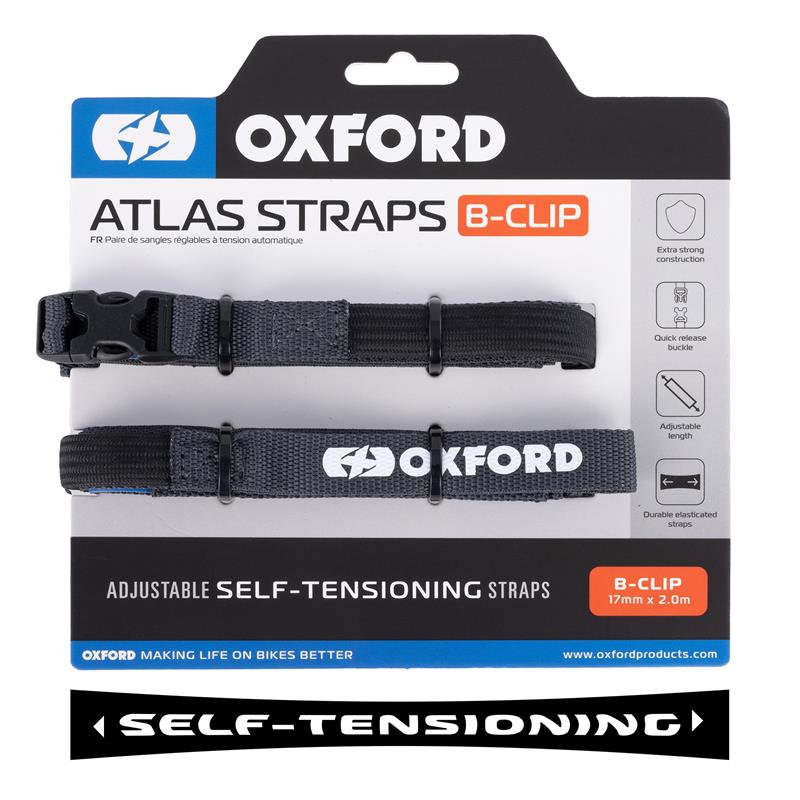 OXFORD PASY TRANSPORTOWE ATLAS B-CLIP 17mm x 2M 2 SZTUKI W ZESTAWIE KOLOR SZARY – zdjęcie 3