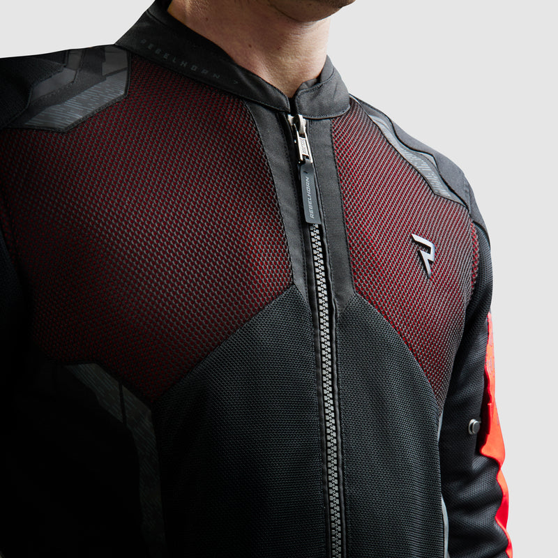 KURTKA MOTOCYKLOWA TEKSTYLNA REBELHORN JAX BLACK RED