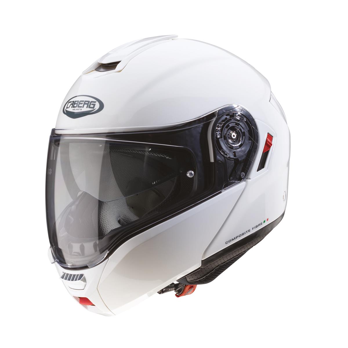 CABERG KASK SZCZĘKOWY FLIP-UP MODEL LEVO X SOLID KOLOR BIAŁY POŁYSK (PINLOCK W ZESTAWIE)