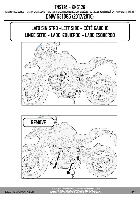 KAPPA GMOLE OSŁONY SILNIKA BMW G 310GS (17-25) CZARNE – zdjęcie 4